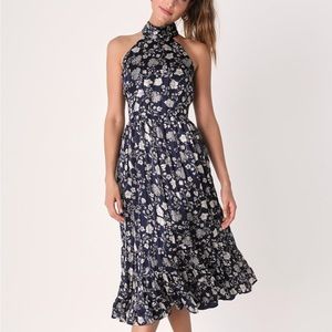 Lulus blue floral dress